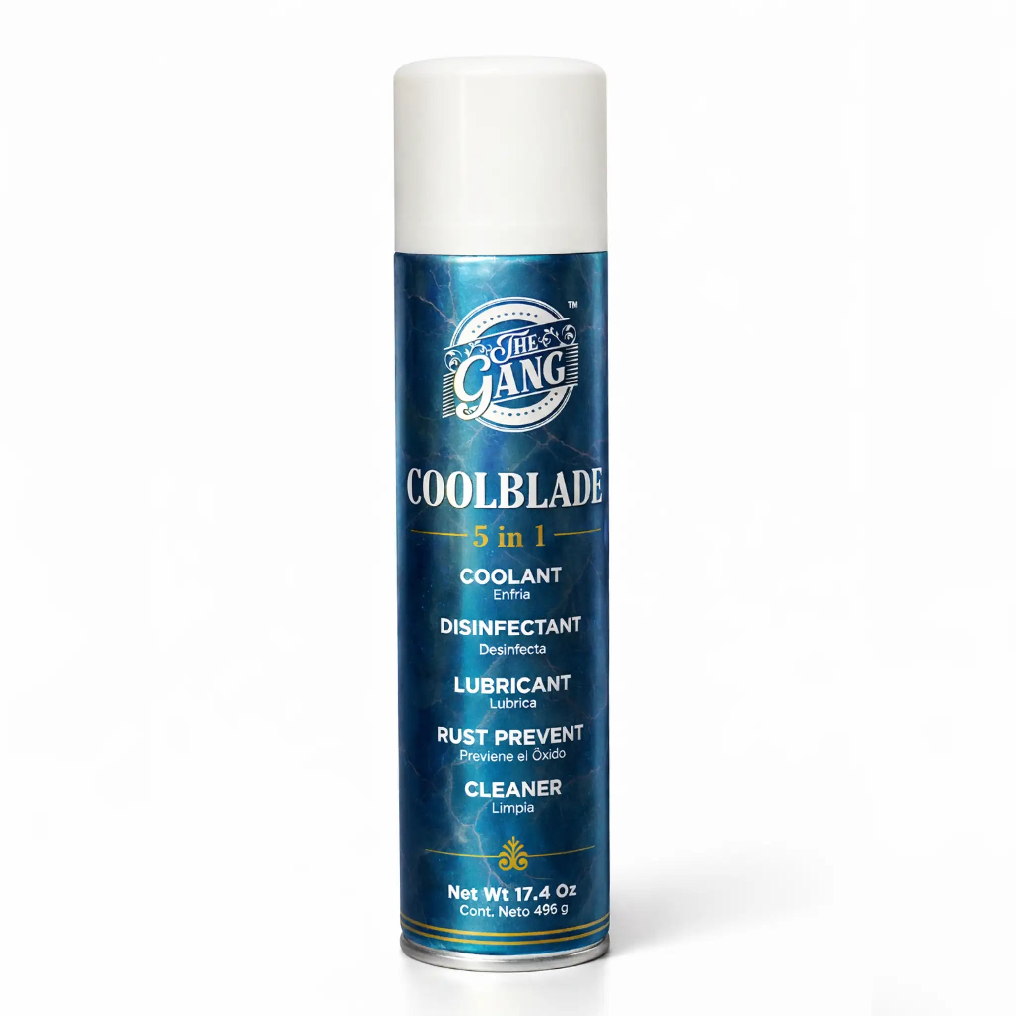 Spray refrigerante The Gang 5 en 1 para máquinas barbería Cool Blade x 495ml