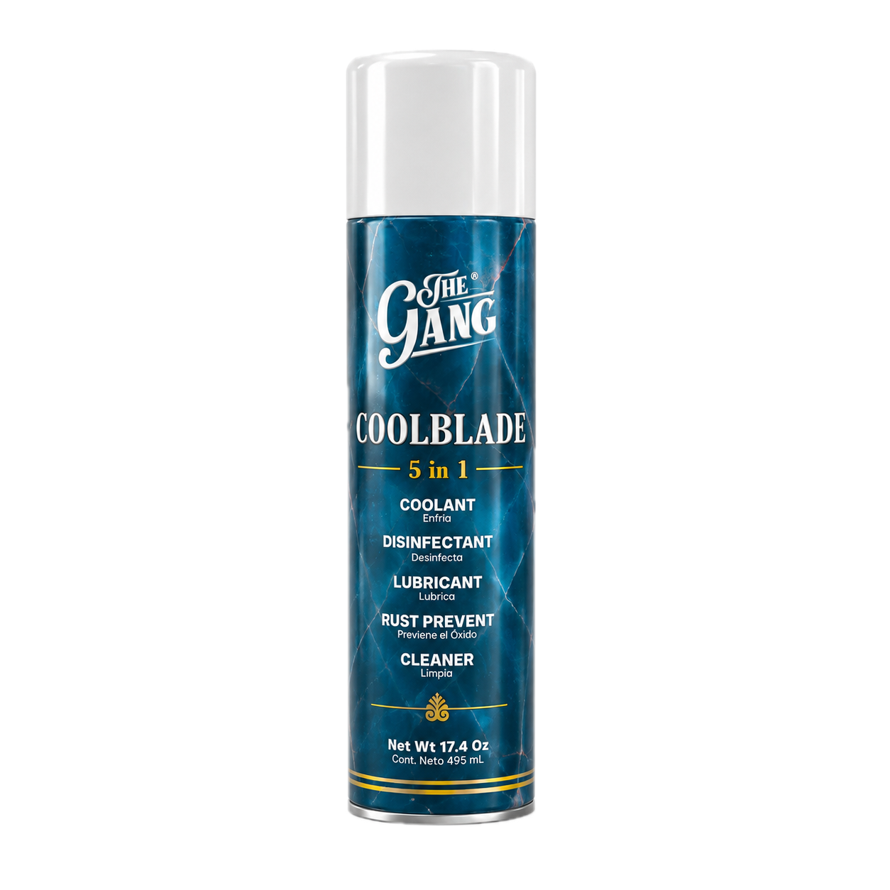 Spray refrigerante The Gang 5 en 1 para máquinas barbería Cool Blade x 495ml
