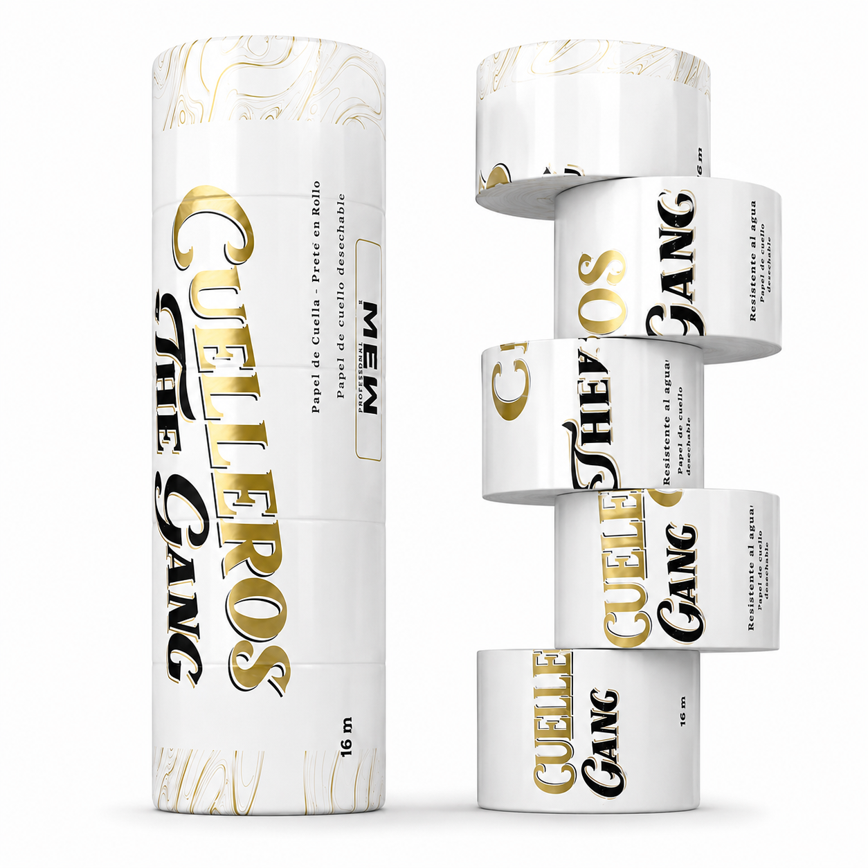 Cuellero blanco The Gang® - Pack x5 rollos / 500 usos
