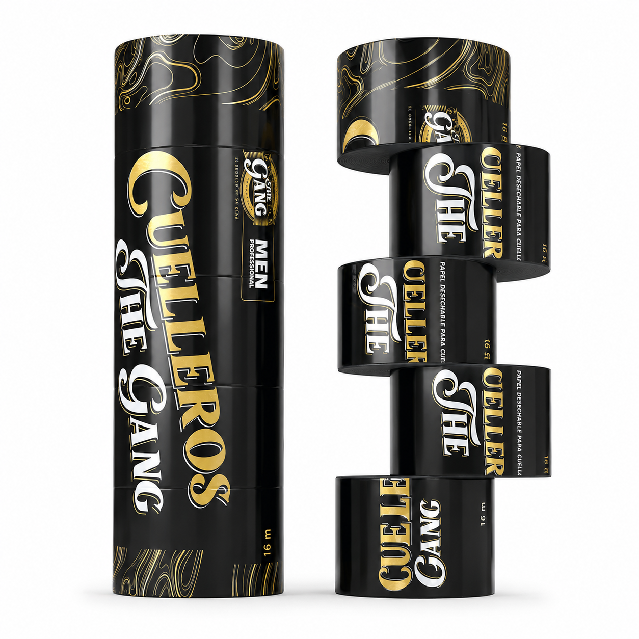 Cuellero negro The Gang® - Pack x5 rollos / 500 usos